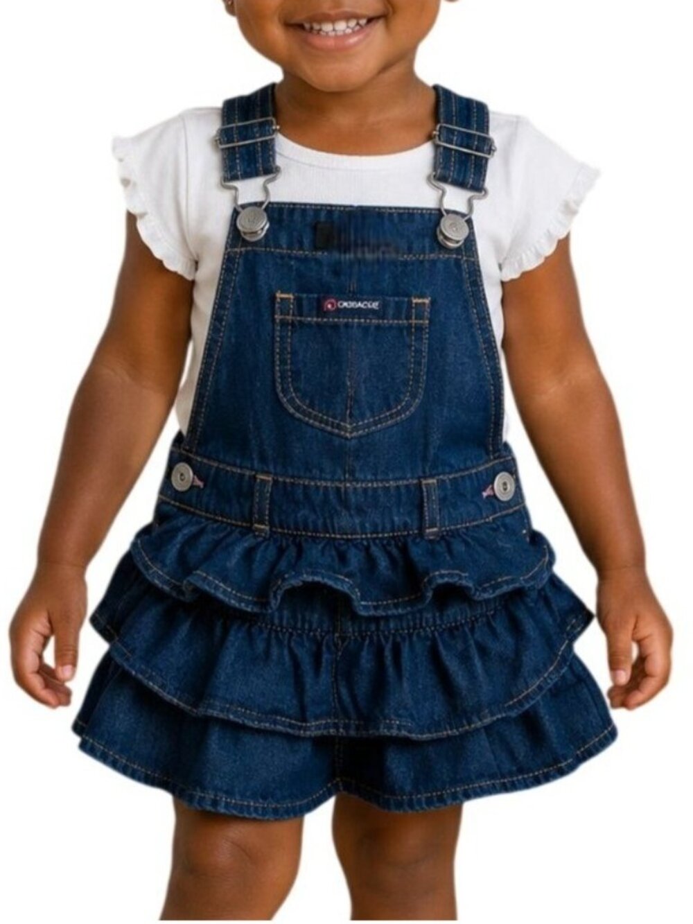Jordache Toddler Size 24M Dress Denim Ruffle Adjustable Straps Adorable Layers
